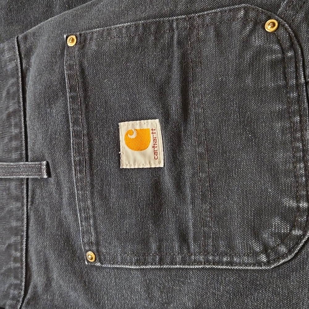 Vtg Carhartt Helmets to Hardhats Double Knee Black Work Pants B01-BLK 36x36 - Picture 2 of 16